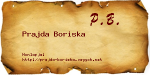 Prajda Boriska névjegykártya